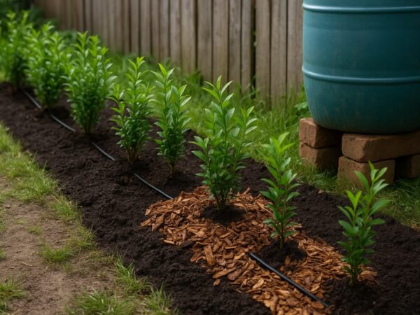 Żywopłot z ligustru po suszy