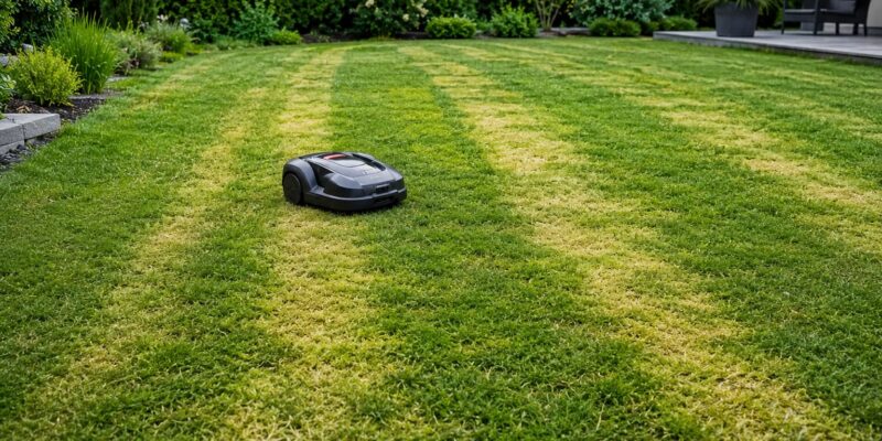 Dlaczego robot koszący zostawia nieregularne pasy mimo poprawnej konfiguracji?
